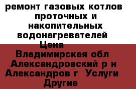 ремонт газовых котлов .проточных и накопительных водонагревателей › Цена ­ 300 - Владимирская обл., Александровский р-н, Александров г. Услуги » Другие   